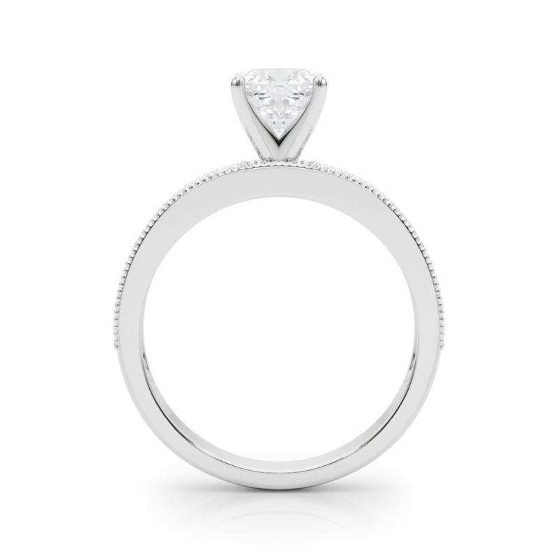 GIA 2 Carati a Cuscino Vintage con Canale Milgrain  Anello con diamante In condizioni Nuovo in vendita a New York, NY