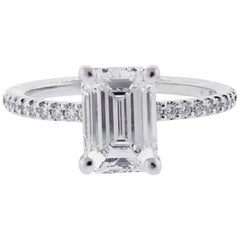 GIA 2 Carat Emerald Cut Diamond Engagement Ring