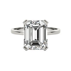 GIA 2 Carat Emerald Solitaire Basket 4-Prong  Diamond Ring