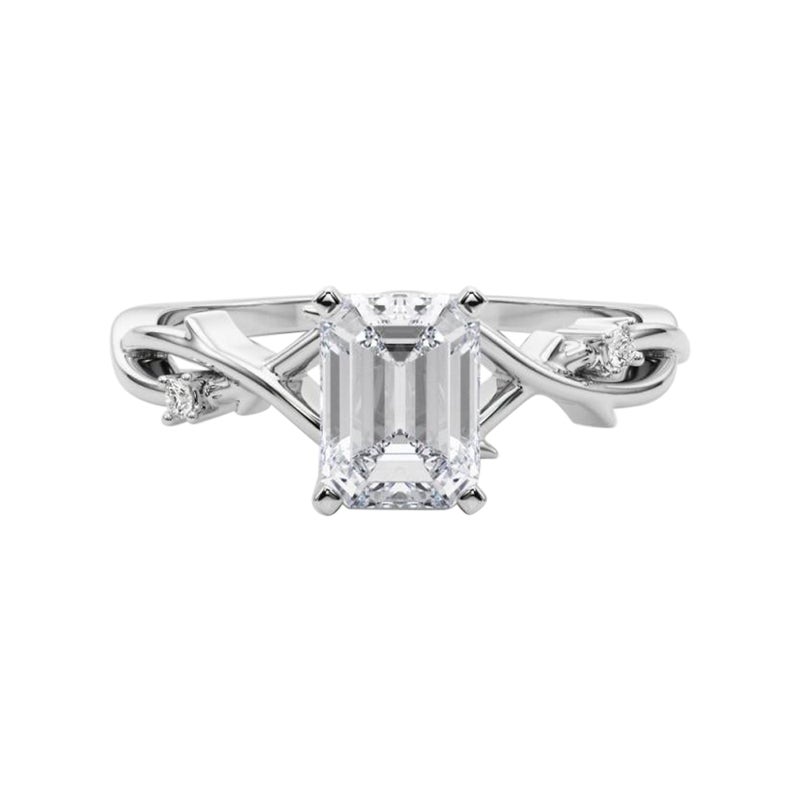 GIA 2 Karat Smaragd Reben Band Nature Inspired  Diamantring
