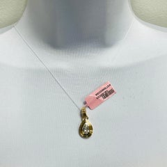 GIA 2 Carat Pear Shape Diamond Triple Bezel Charm Pendant in 18K Yellow Gold