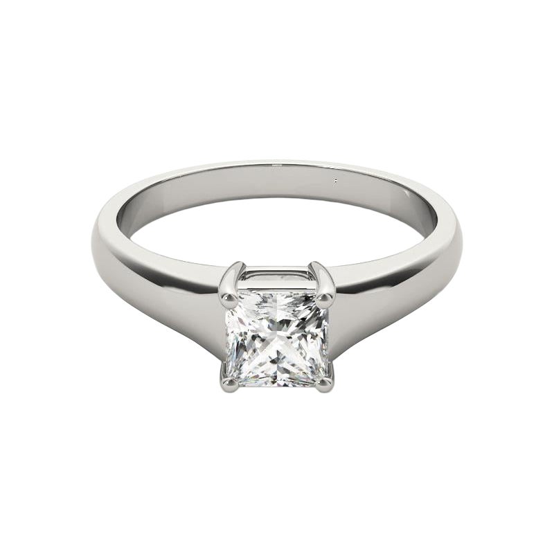 GIA 2 Carat Princess Cut Solitaire Four-Prong  Diamond Ring