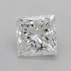 GIA 2 Carat Princess Cut with Partial Eternity  Diamond Ring