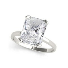 GIA 2 Carat Radiant Solitaire Basket 4-Prong Diamond Ring