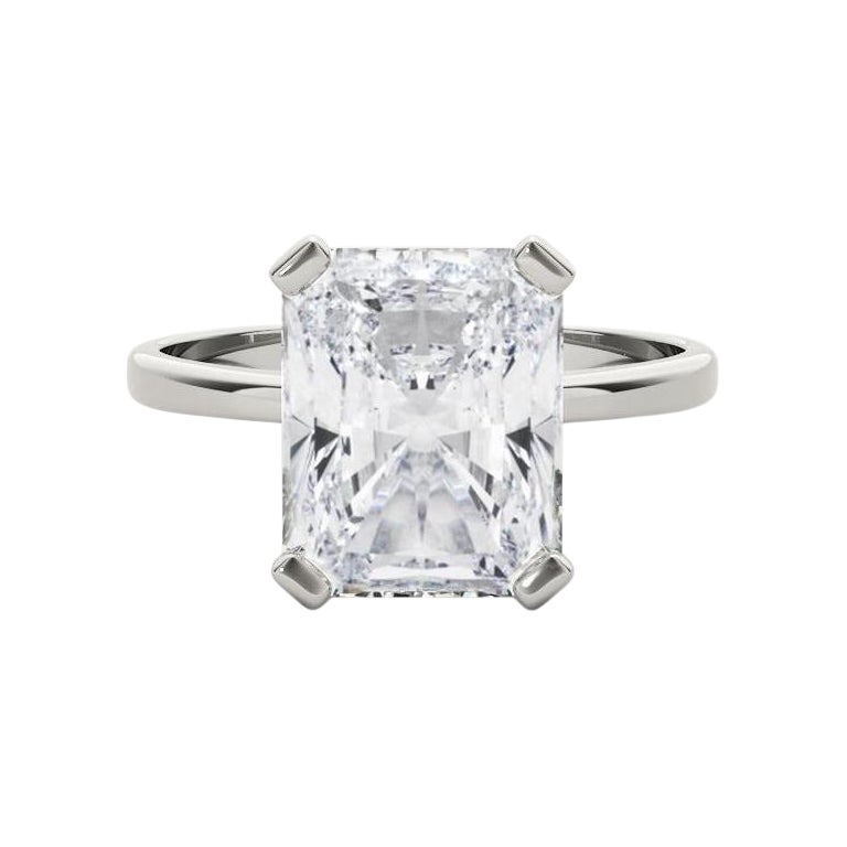 GIA 2 Carat Radiant Solitaire Basket 4-Prong Diamond Ring