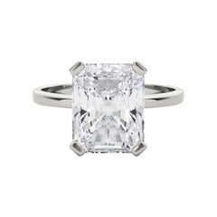 GIA 2 Carat Radiant Solitaire Basket 4-Prong Diamond Ring