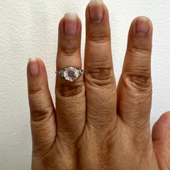 GIA 2 Carat White Diamond Hexagon Solitaire Ring in Platinum