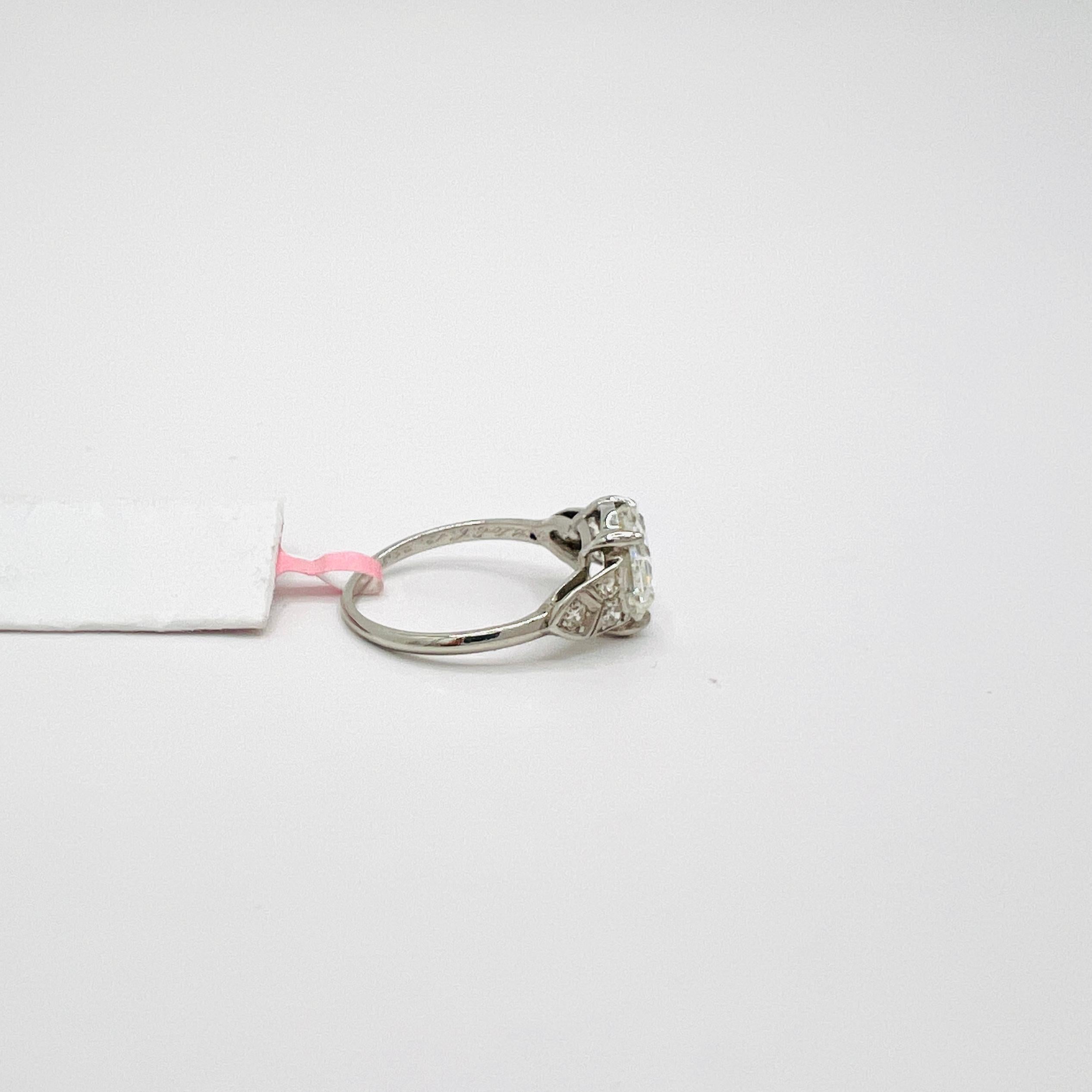 GIA 2 Carat White Diamond Hexagon Solitaire Ring in Platinum For Sale 4