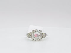 GIA 2 Carat White Diamond Hexagon Solitaire Ring in Platinum