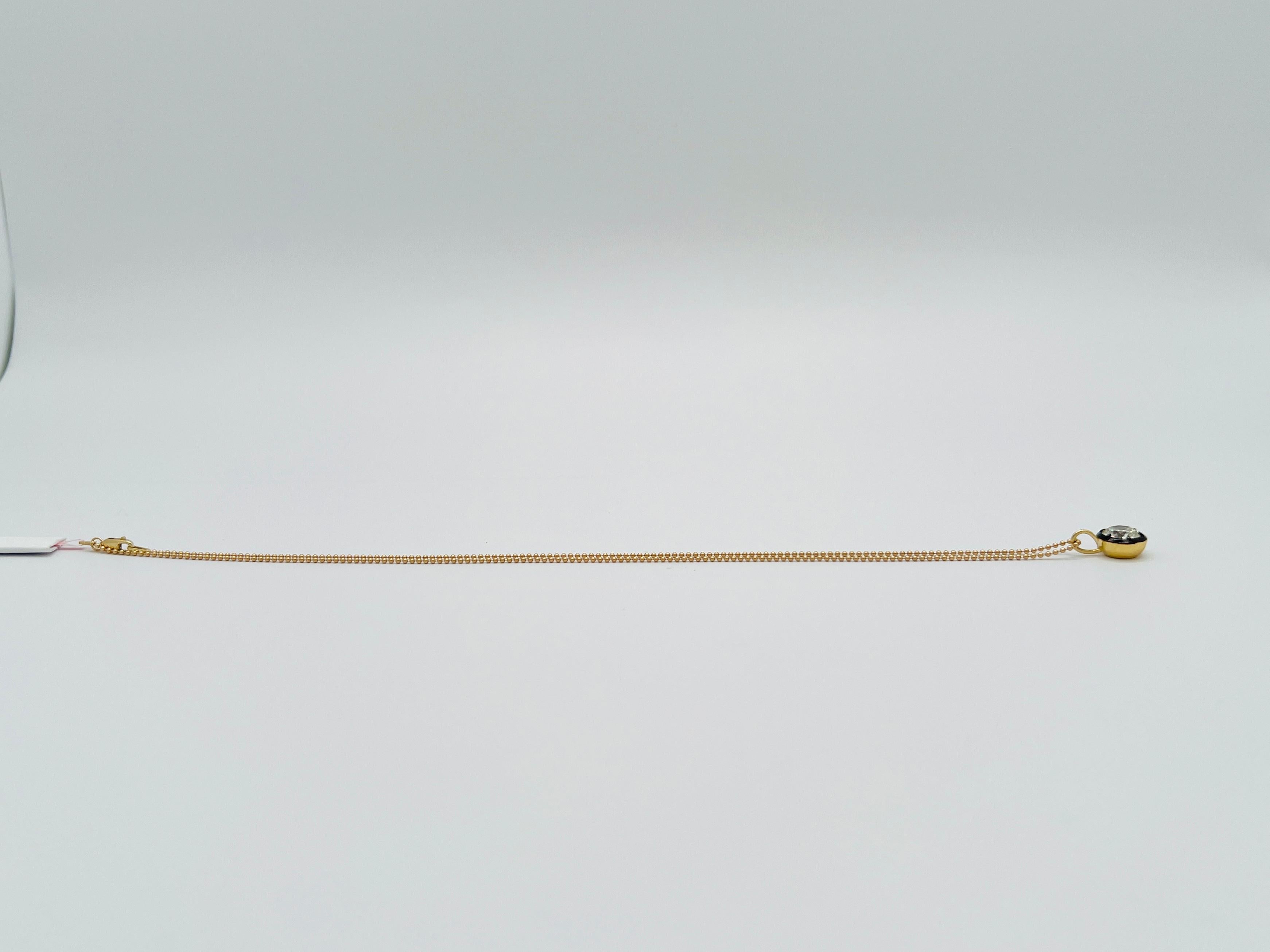 GIA Collana con diamante bianco rotondo da 2 carati in rodio nero e oro giallo 18 carati in vendita 1
