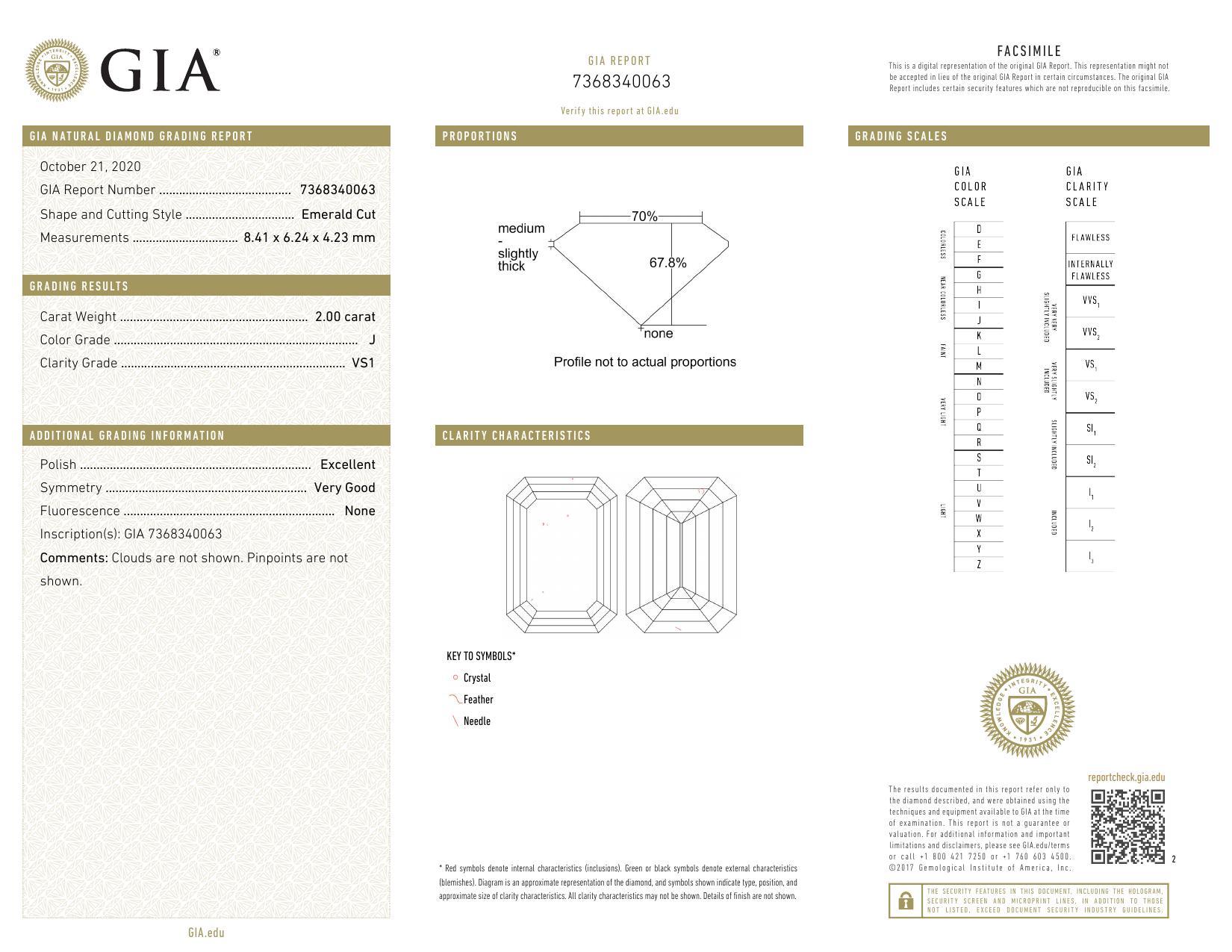 GIA 2,00 Carati Smeraldo Solitario Cesto a 4 Punte  Anello con diamante in vendita 1