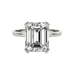 GIA 2.00 Carat Emerald Solitaire Basket 4-Prong  Diamond Ring
