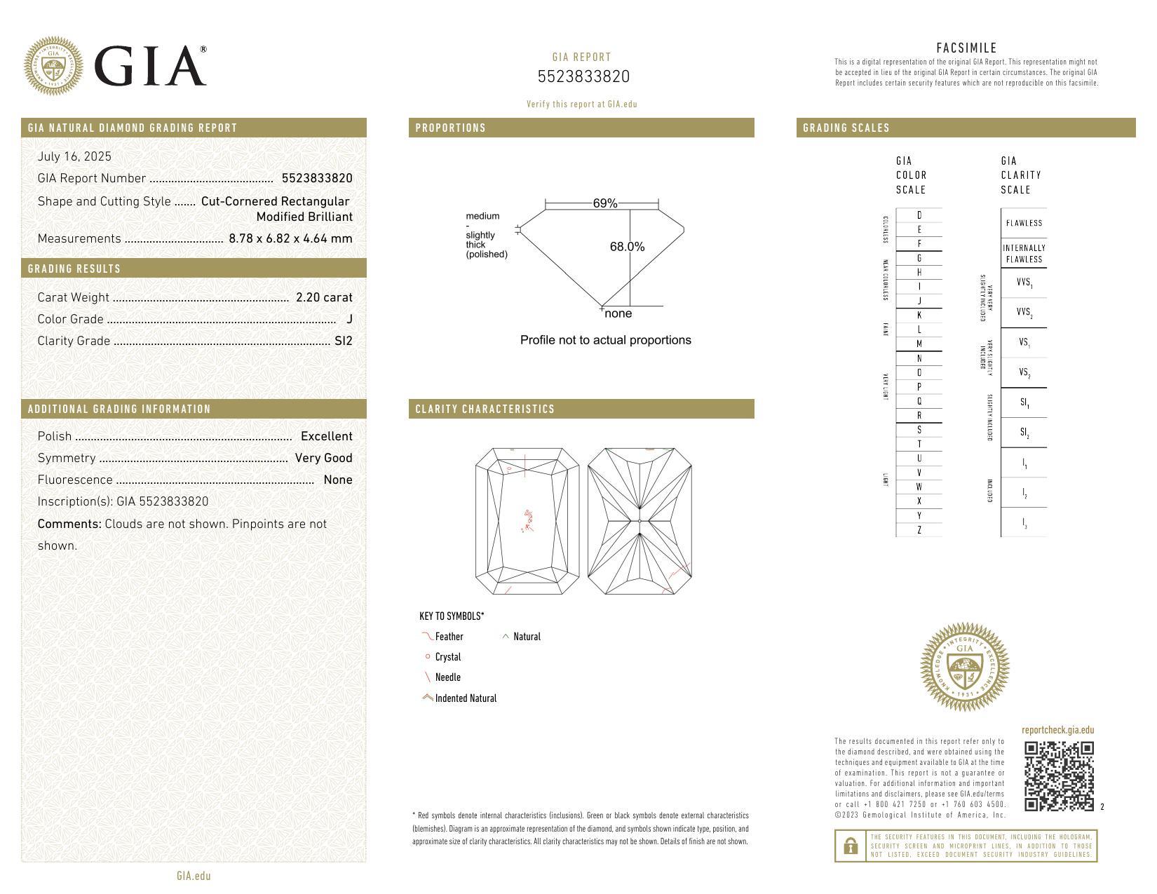 GIA 2.00 Carat Radiant Solitaire Basket 4-Prong  Bague en diamant en vente 1