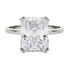 GIA 2,00 Karat Solitär Radiant 4-Zacken-Korb 18K Weißgold Diamantring