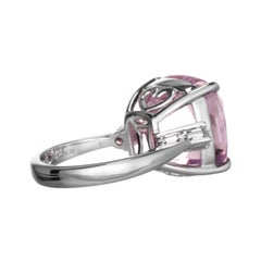 GIA 20.03 Carats Kunzite and Diamond White Gold Cocktail Ring