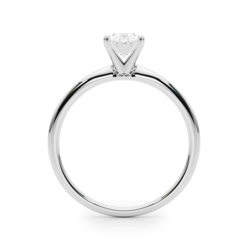 GIA 2.00ct Oval Prong Set Solitaire Slim Band 18K White Gold Diamond Ring In New Condition For Sale In New York, NY