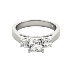 GIA 2,00ct Princess 3-Stone Passato, presente e futuro  Anello con diamante
