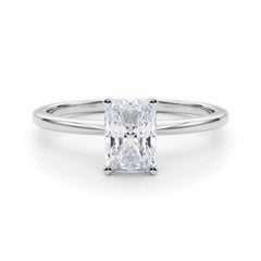 GIA 2.00ct Radiant Prong Set Solitaire Slim Band  Bague en diamant