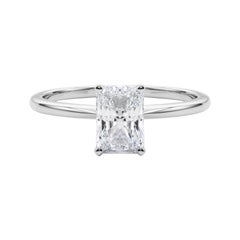 GIA 2,00ct Radiant Zacken gesetzt Solitär Slim Band  Diamantring