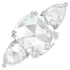 GIA 2.00ct Rose Cut Diamond Engagement Ring, Platinum