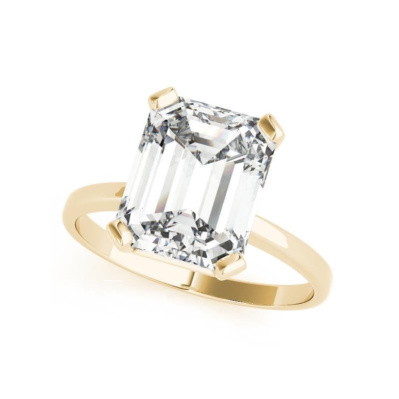 GIA 2,01 Karat Smaragd Solitär Korb 4-Zacken 18K Gelbgold Diamantring (Smaragdschliff) im Angebot