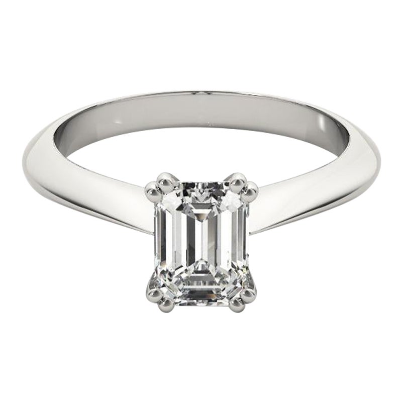 GIA 2.01 Karat Smaragd Solitär Tulip Cathedral  Diamantring