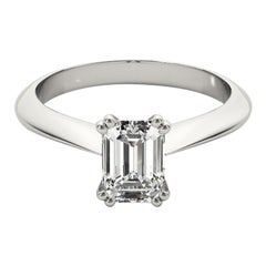 GIA 2.01 Karat Smaragd Solitär Tulip Cathedral  Diamantring