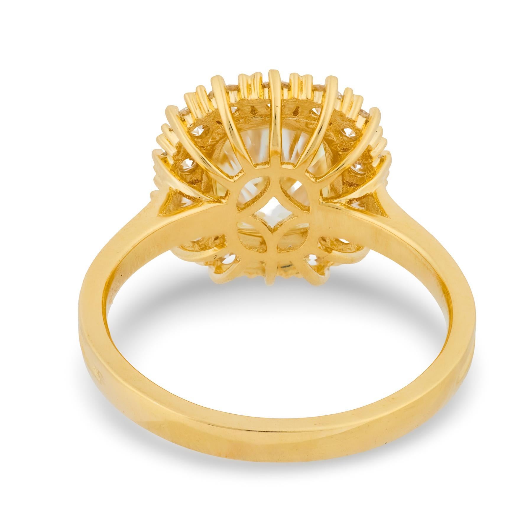 De las mujeres GIA 2,01 quilates de diamante talla mina antigua Anillo de compromiso de oro amarillo de 18 quilates en venta