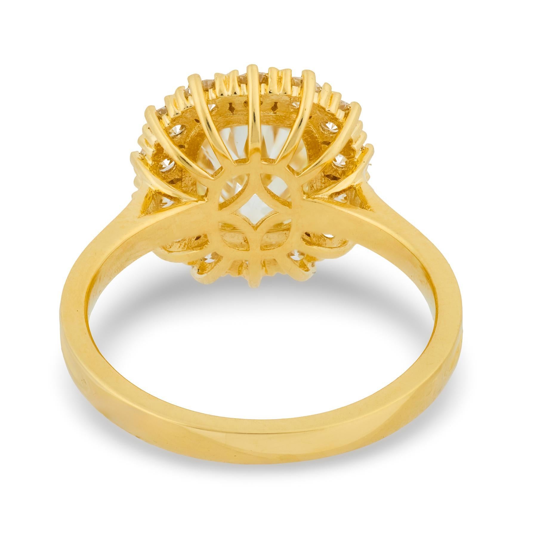 De las mujeres GIA 2,01 quilates de diamante talla mina antigua Anillo de compromiso de oro amarillo de 18 quilates en venta