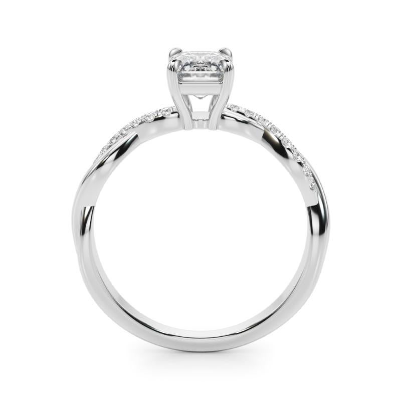 Taglio smeraldo GIA 2,01 Carati Pave Entwined Nature Band Smeraldo  Anello con diamante in vendita