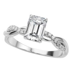GIA 2,01 Carati Pave Entwined Nature Band Smeraldo  Anello con diamante