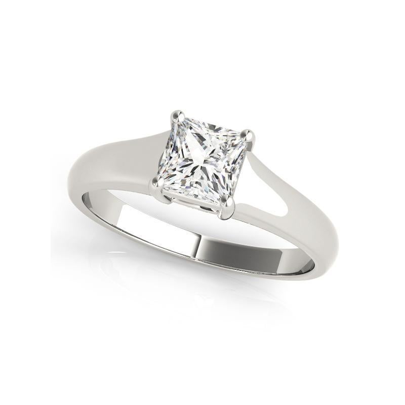 GIA 2,01 Quilates Solitario Corte Princesa Cuatro Puntas  Anillo de diamantes Corte princesa en venta