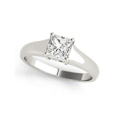 GIA 2.14 Carat Princess Cut Solitaire Four-Prong Diamond Ring