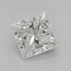 GIA 2.01 Carat Princess Cut with Partial Eternity 18K White Gold Diamond Ring