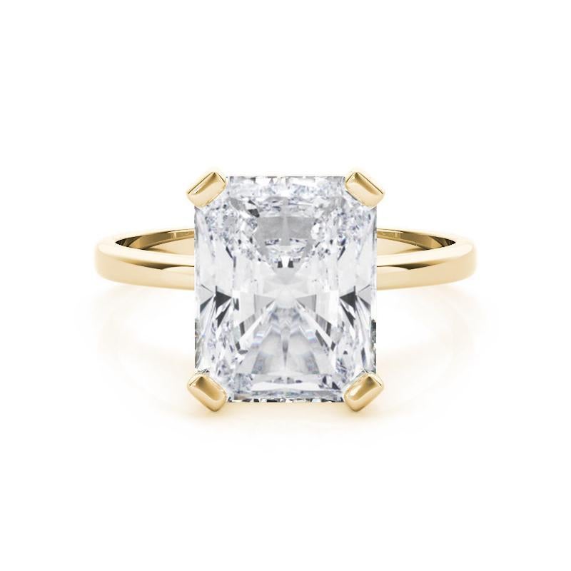 GIA 2.01 Carat Radiant Solitaire Basket 4-Prong 18K Yellow Gold Diamond Ring