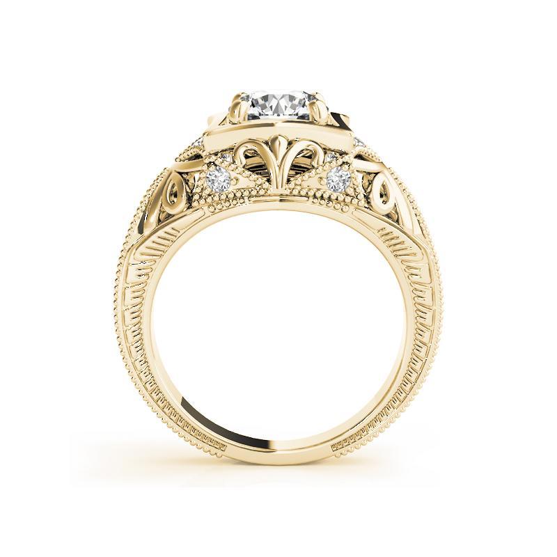 GIA Anello con diamante rotondo da 2,01 carati con incisione Tropical in oro giallo 18 carati In condizioni Nuovo in vendita a New York, NY