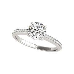 GIA 2.01 Carat Round Hidden Halo Partial Eternity  Diamond Ring