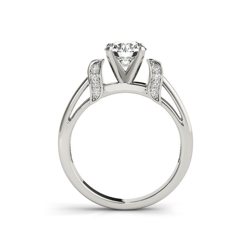 GIA 2,01 Carati Rotondo Pave Nastro Aperto Cattedrale  Anello con diamante In condizioni Nuovo in vendita a New York, NY