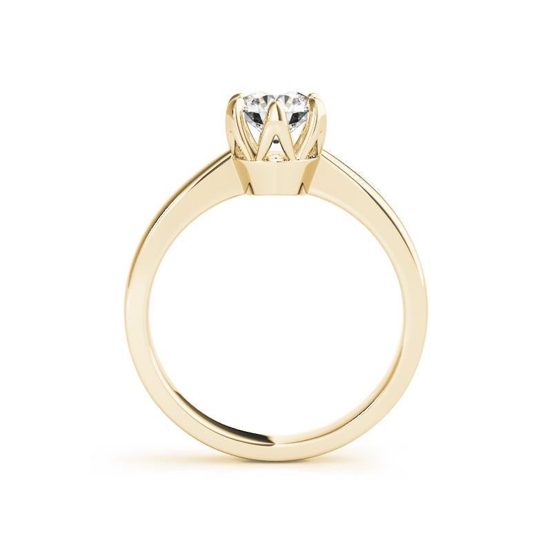 GIA 2,01 Carati Solitario Rotondo Vintage Tulip Set Anello con Diamante in Oro Giallo 18K In condizioni Nuovo in vendita a New York, NY