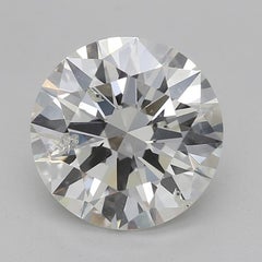 GIA 2.01 Carat Round Three-Stone East-West Pear 18K White Gold Diamond Ring