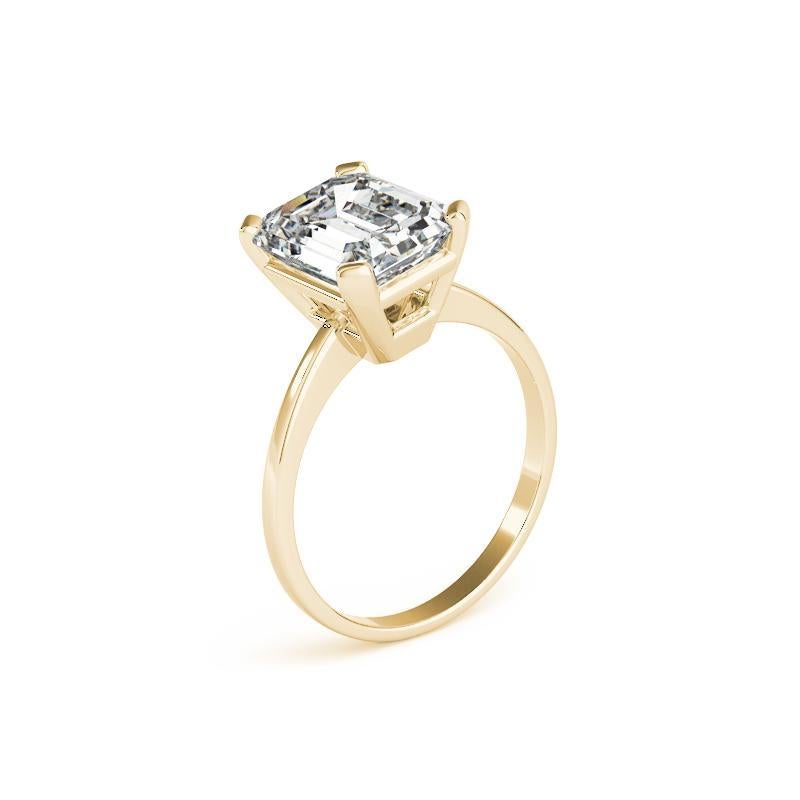 GIA 2.01 Carat Solitaire Radiant 4-Prong Basket Bague diamant en or jaune 18K en vente 1