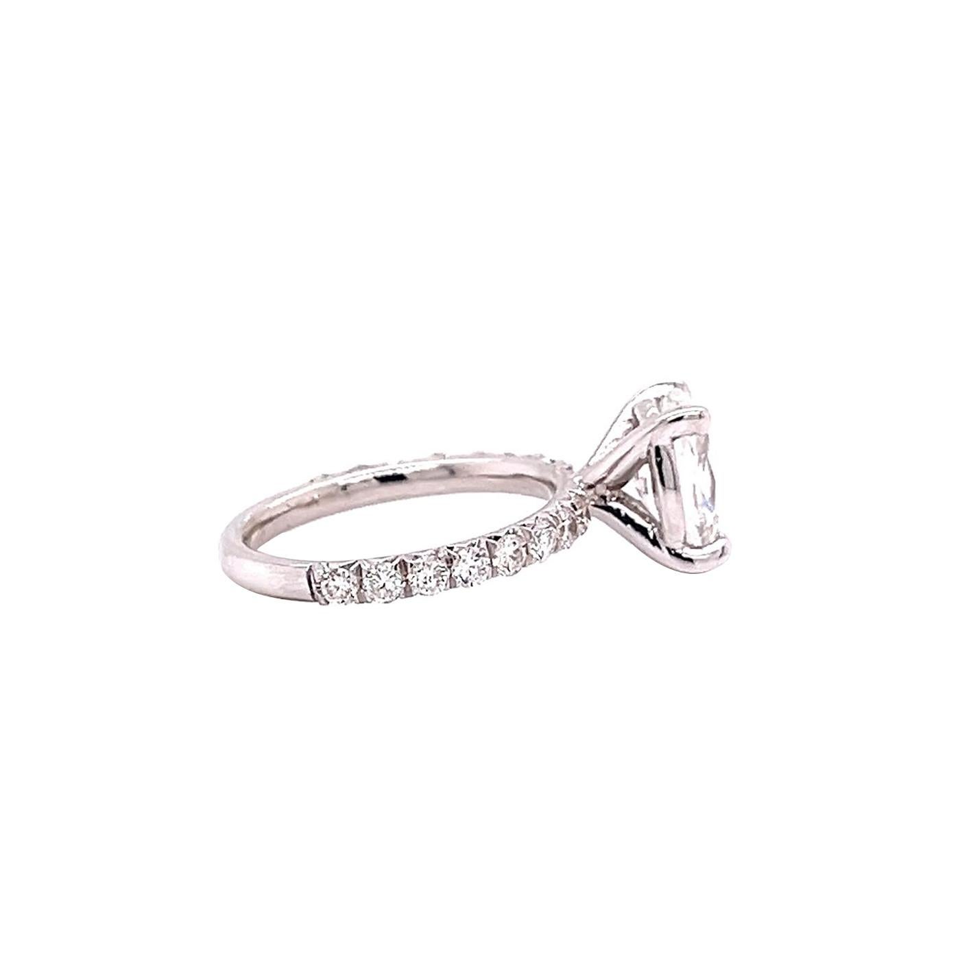 GIA 2.01 Natural Oval Cut Diamond Ring VVS2 With Pave Diamonds 18K White Gold For Sale 4