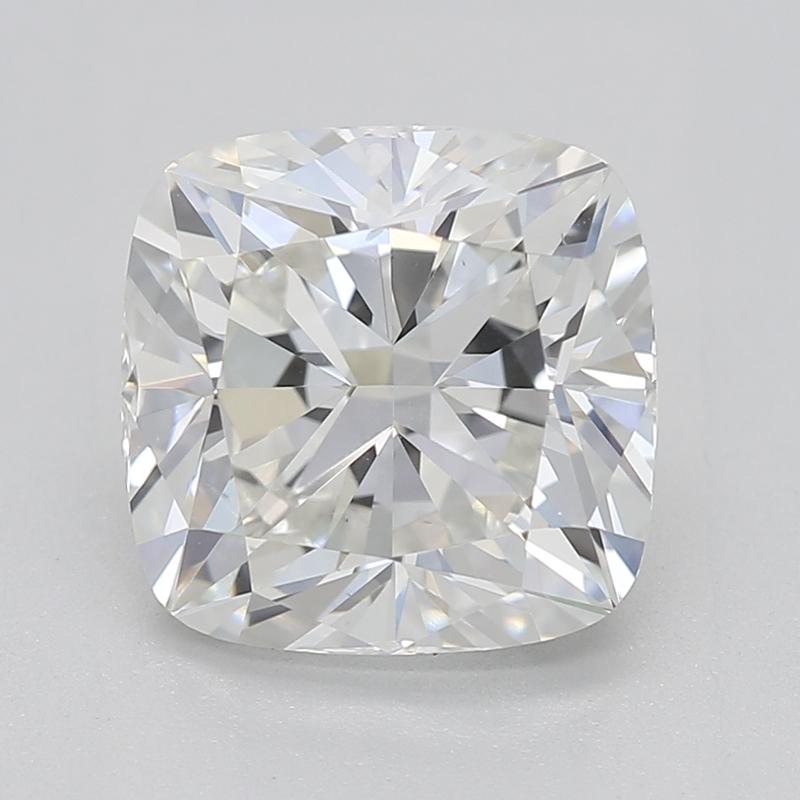 This sophisticated diamond ring features a striking centerpiece of a cushion diamond, weighing 2.01 and boasting a rich H and SI1. Handcrafted with precision, the ring showcases a beautifully polished band in platinum , enhancing its luxurious