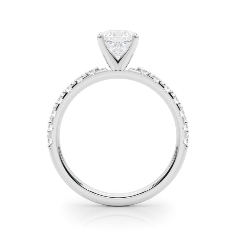 GIA 2.01ct Cushion Solitaire with Half Eternity  Diamond Ring In New Condition For Sale In New York, NY