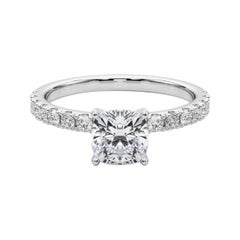 GIA 2.01ct Cushion Solitaire with Half Eternity  Bague en diamant