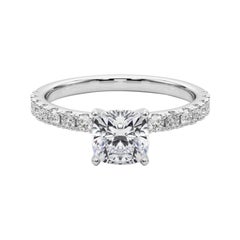 GIA 2.01ct Cushion Solitaire with Half Eternity  Bague en diamant