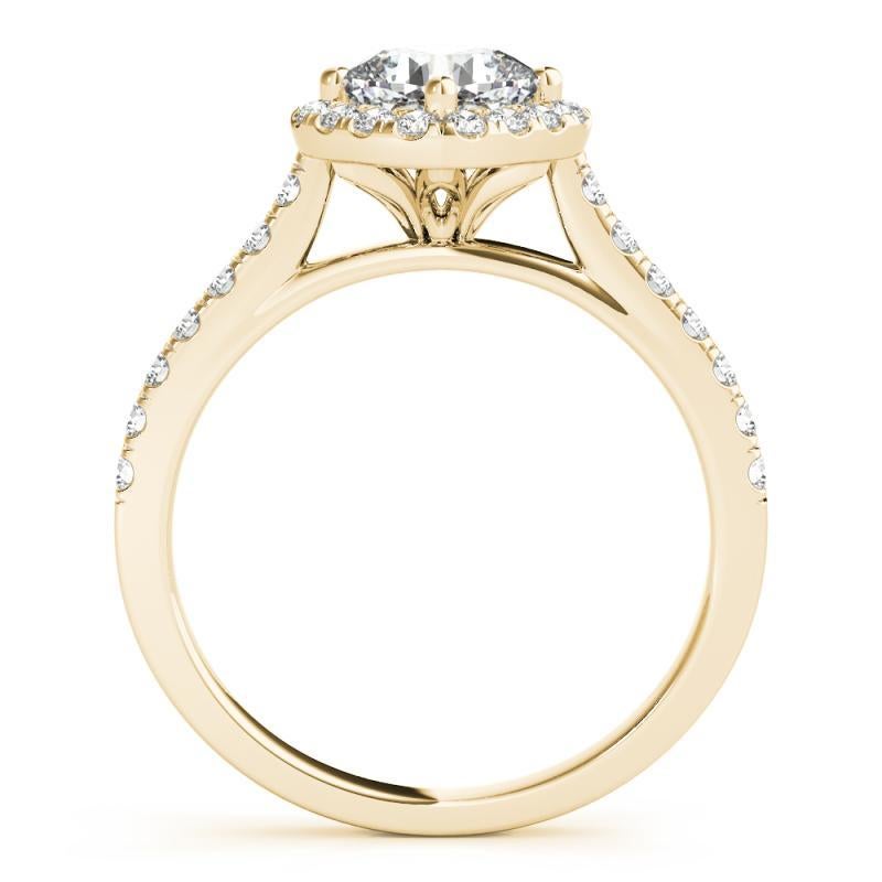 Taille coussin GIA 2.01ct Cushion Square Halo Filigree Flower Pave Yellow Gold Diamond Ring en vente