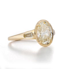 GIA 2.01ct L Color VS2 Oval Diamond 18K Yellow Gold Ring