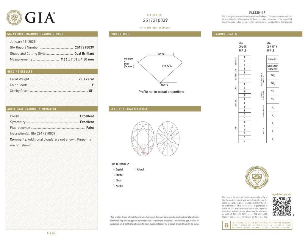 Contemporaneo GIA 2,01ct Anello ovale con castone e pietre multiple a grana fine in oro giallo 18 carati in vendita