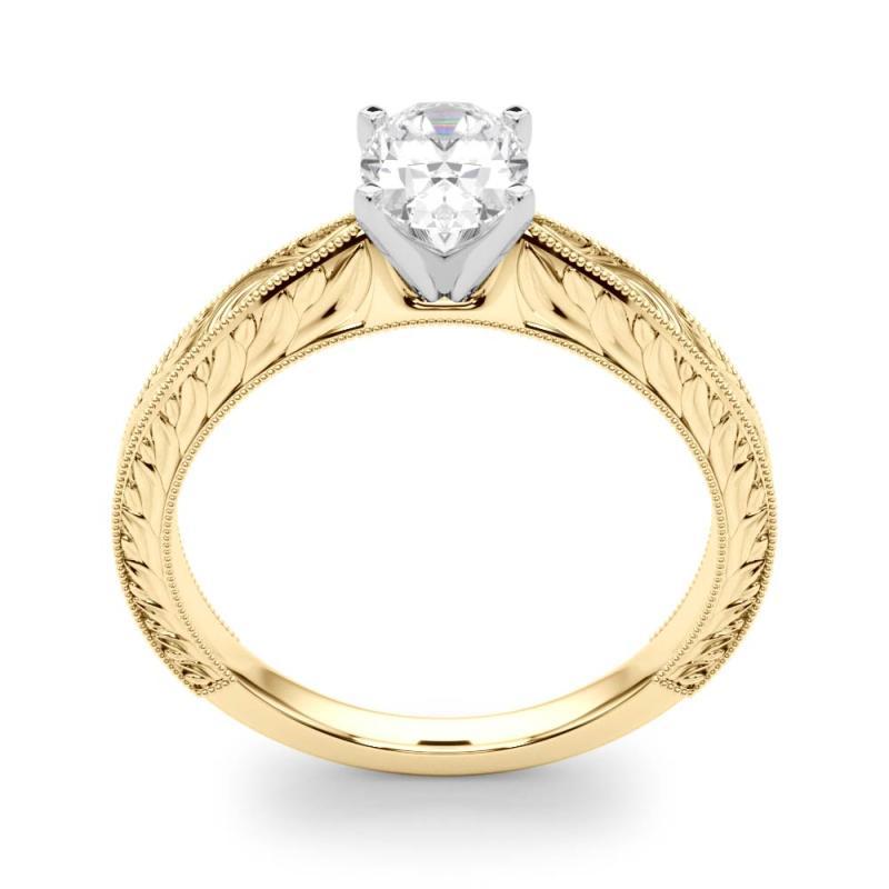 De las mujeres GIA 2.01ct Anillo de Diamantes Clásico Ovalado Solitario Grabado Antiguo de Oro Amarillo en venta